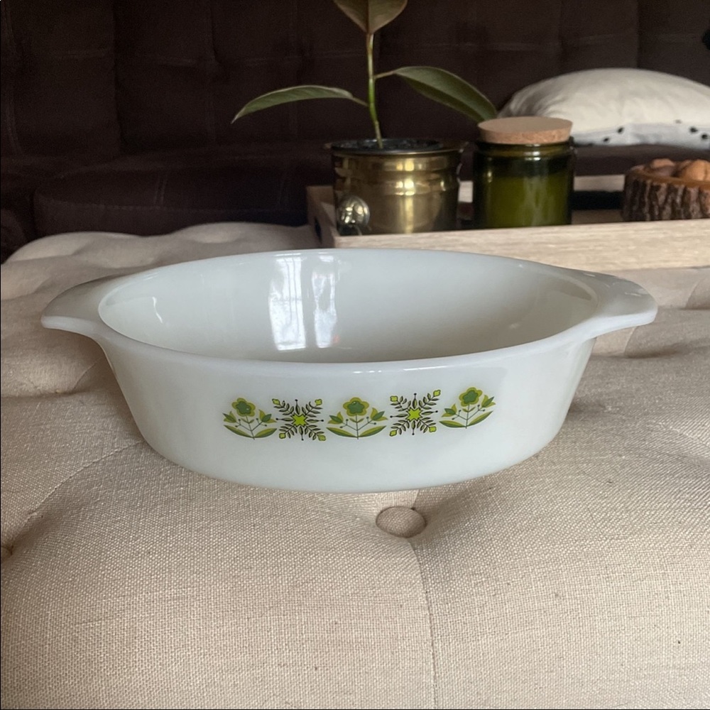 🍴Vintage Anchor Hocking Meadow Green Casserole Dish